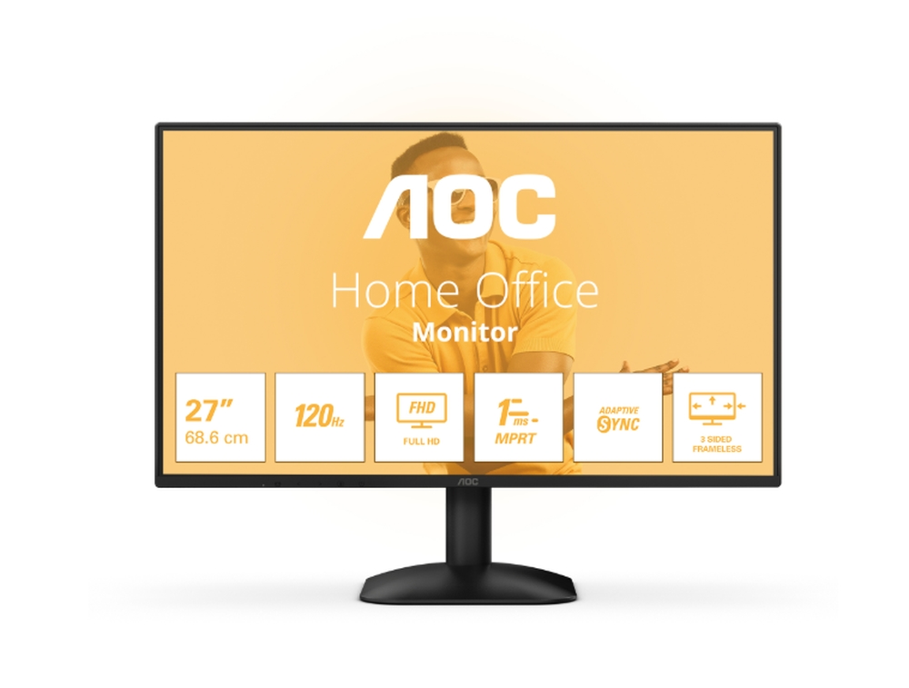 Οθόνη AOC 27B31H, 27" IPS WLED, 1920x1080, 120Hz, 4ms GtG, Adaptive Sync, FlickerFree, Anti Blue Light, Tilt, D-SUB, HDMI
