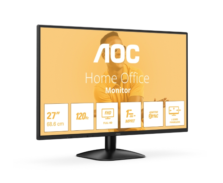 Οθόνη AOC 27B31H, 27" IPS WLED, 1920x1080, 120Hz, 4ms GtG, Adaptive Sync, FlickerFree, Anti Blue Light, Tilt, D-SUB, HDMI