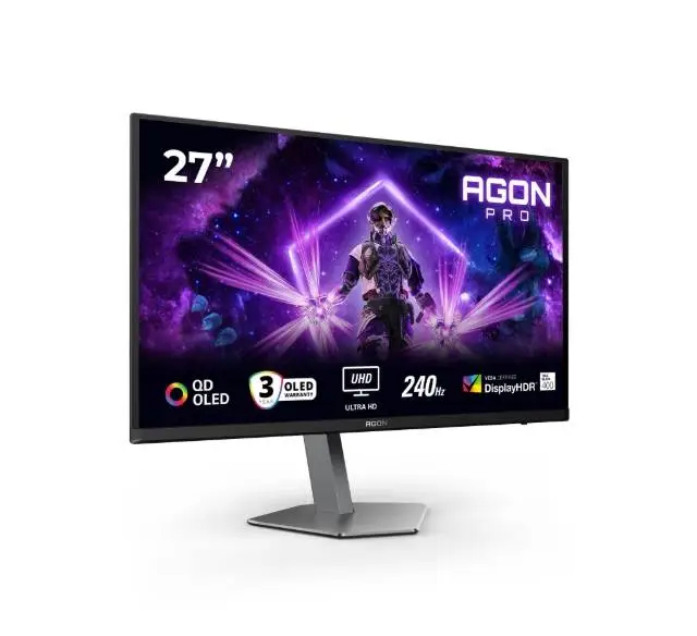 Монитор AOC AG276UZD, 26.5" QD-OLED, 3840x2160, 240Hz, 0.03ms GtG, Adaptive Sync, FlickerFree, LowBlue Mode, 5Wx2, 2xHDMI, DP, USB hub, KVM