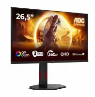 Монитор AOC Q27G4SDR, 26.5" QD-OLED, 2560x1440, 360Hz, 0.03ms GtG, Adaptive Sync, FlickerFree, Low Blue Light, 2xHDMI, DP, USB hub