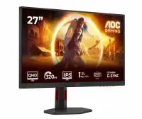 Монитор AOC Q27G4SRU, 27" Fast IPS WLED, 2560x1440, 320Hz, 0.3ms MPRT, Adaptive Sync, FlickerFree, Low Blue Light, 2Wx2, 2xHDMI, DP, USB hub
