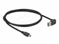 Кабел Delock EASY-USB-A 2.0 мъжко към USB Mini-B мъжко, 1m , черен