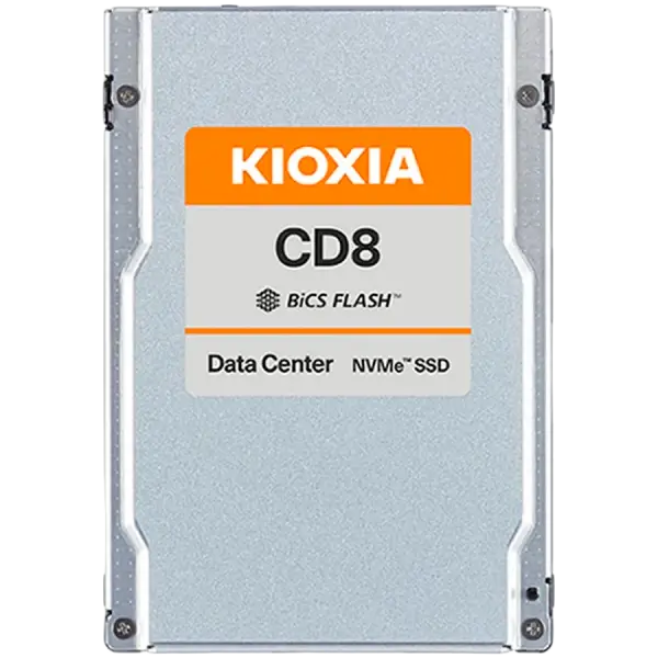 Диск SSD Kioxia U.2 15MM, 3.84TB, PCIe Gen4 1x4, BiCS FLASH TLC, CD8-R SIE - KCD8XRUG3T84