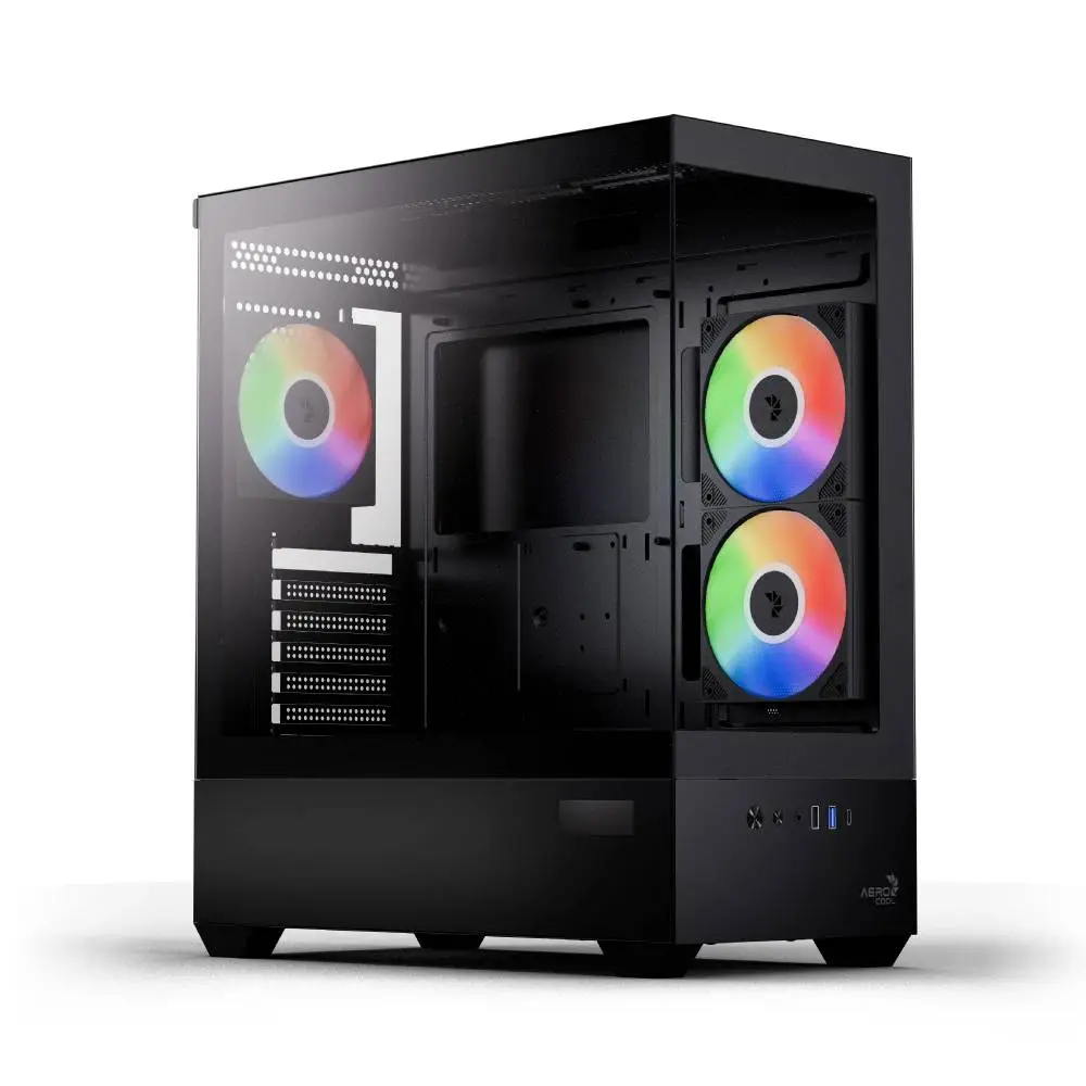 AeroCool Gehäuse ATX - P500D Digi-G-BK-v1 - Digital Display, USB-C, 3 x 120 mm A-RGB