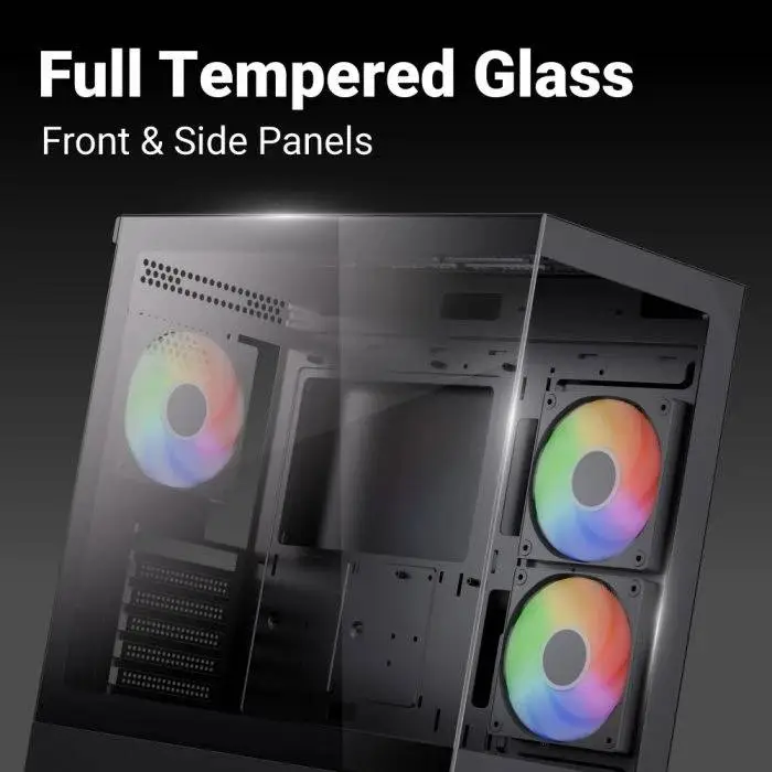 AeroCool кутия Case ATX - P500D Digi-G-BK-v1 - Digital Display, USB-C, 3 x 120 mm A-RGB