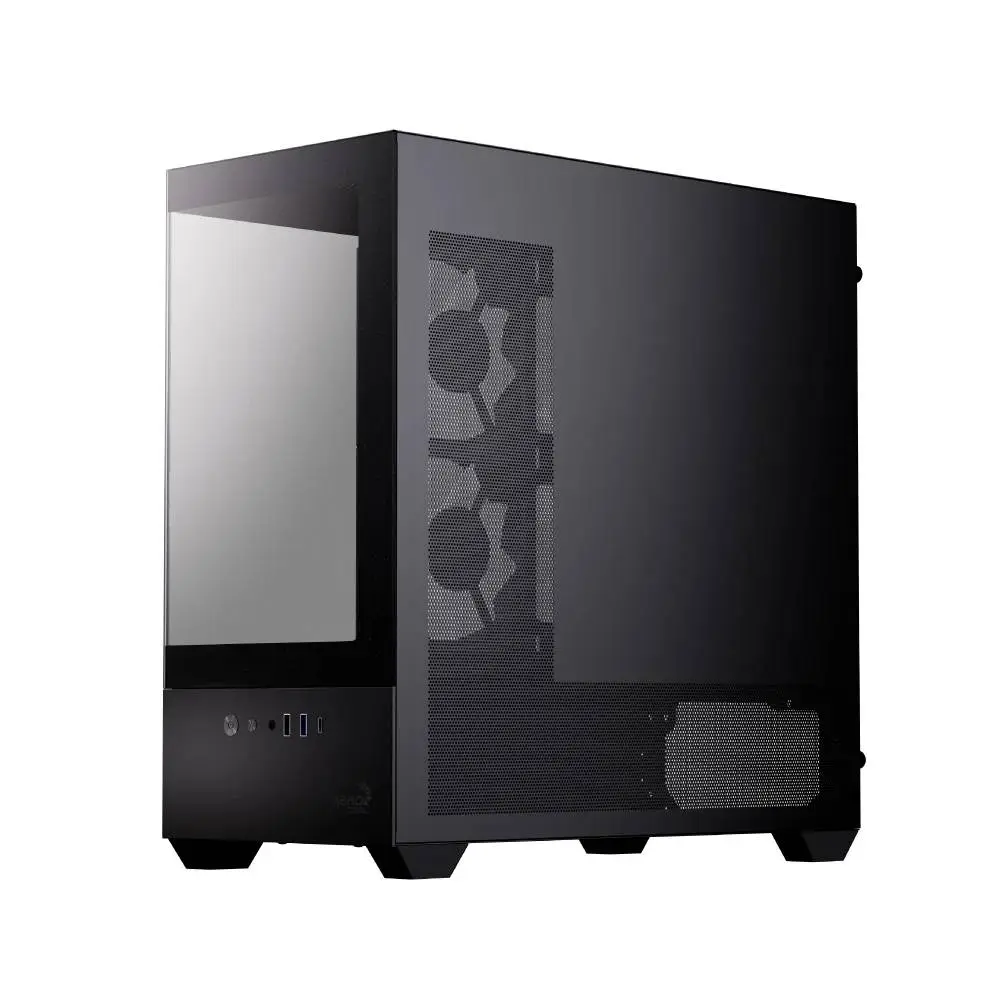 AeroCool кутия Case mATX - P300D Digi-G-BK-v1 - Digital Display, USB-C, 3 x 120 mm A-RGB