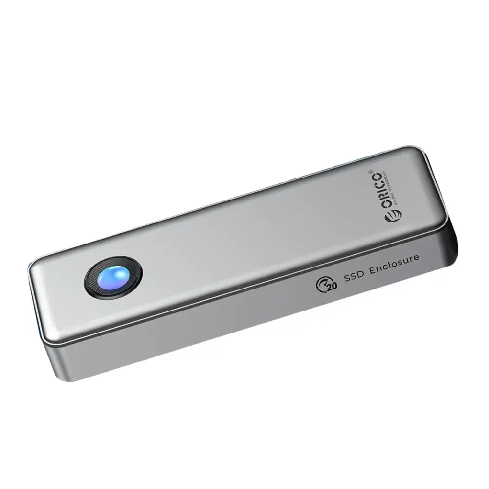 Orico външна кутия за диск Storage - Case - M.2 NVMe M key - USB-C/A, 20Gbps, Built-in Air Cooling, Aluminium - OUM2-G20-SV