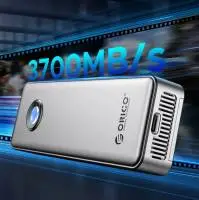 Orico външна кутия за диск Storage - Case - M.2 NVMe M key - USB-C/A, 20Gbps, Built-in Air Cooling, Aluminium - OUM2-G20-SV