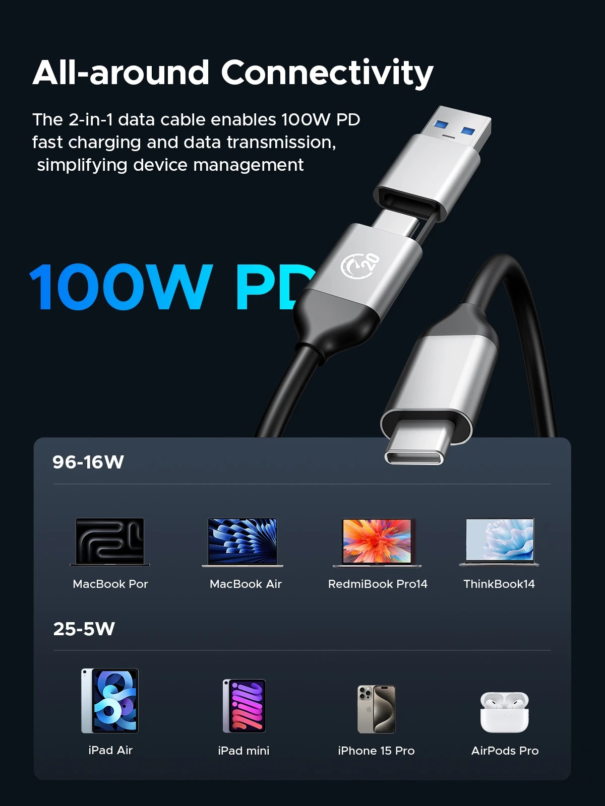 Orico външна кутия за диск Storage - Case - M.2 NVMe M key - USB-C/A, 20Gbps, Built-in Air Cooling, Aluminium - OUM2-G20-SV