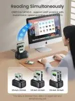 Orico докинг станция Storage - HDD/SSD Dock - 2 BAY Offline Clone 2.5/3.5 USB-C/USB-A - DD28C3-C