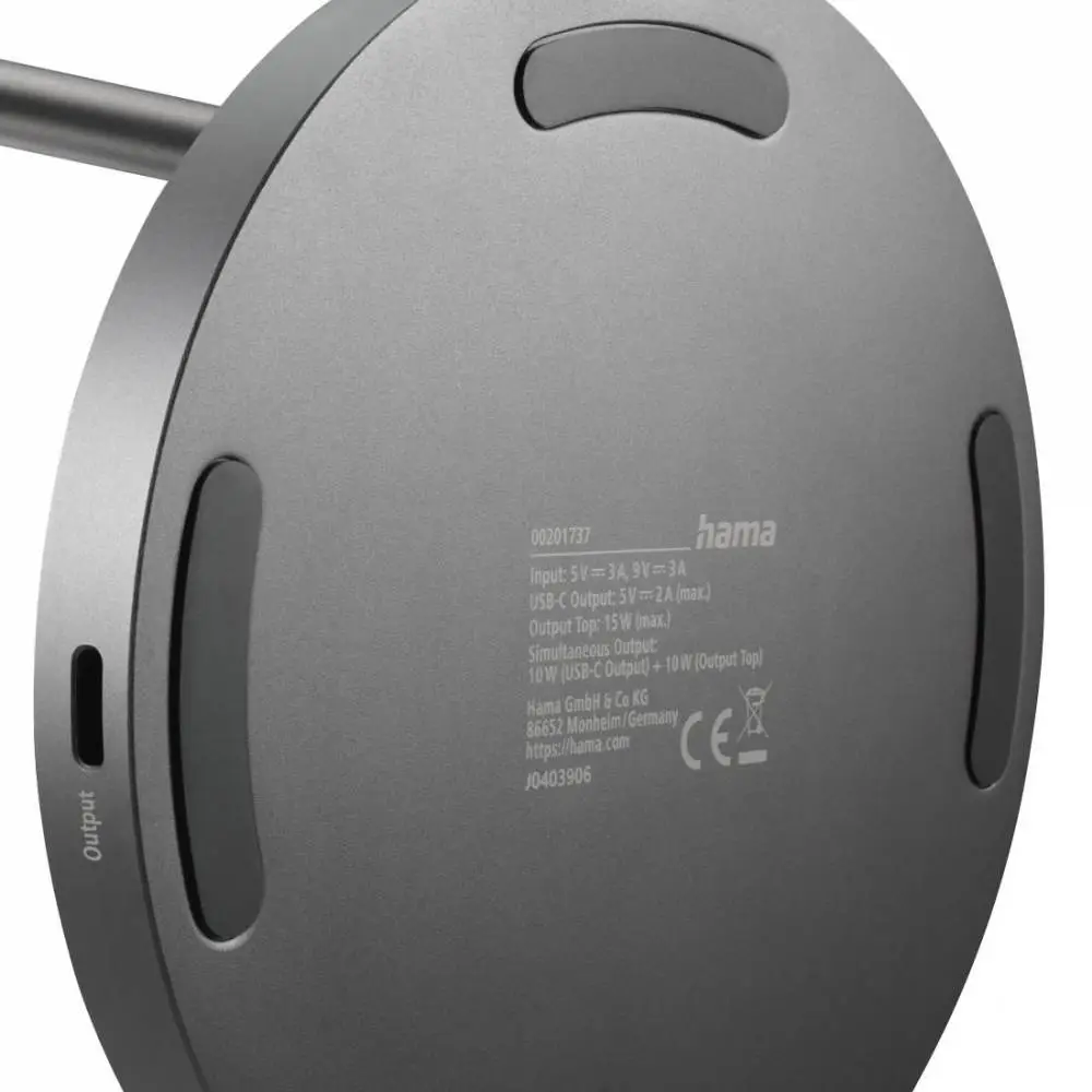 HAMA Безжична зарядна станция Qi2, 15W, черно