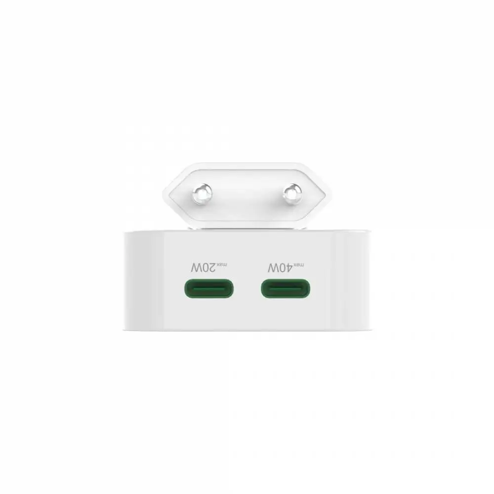 HAMA Schnelles Mini Ladegerät GaN, 2 x USB-C, PD, 40 W, faltbarer Adapter, weiß