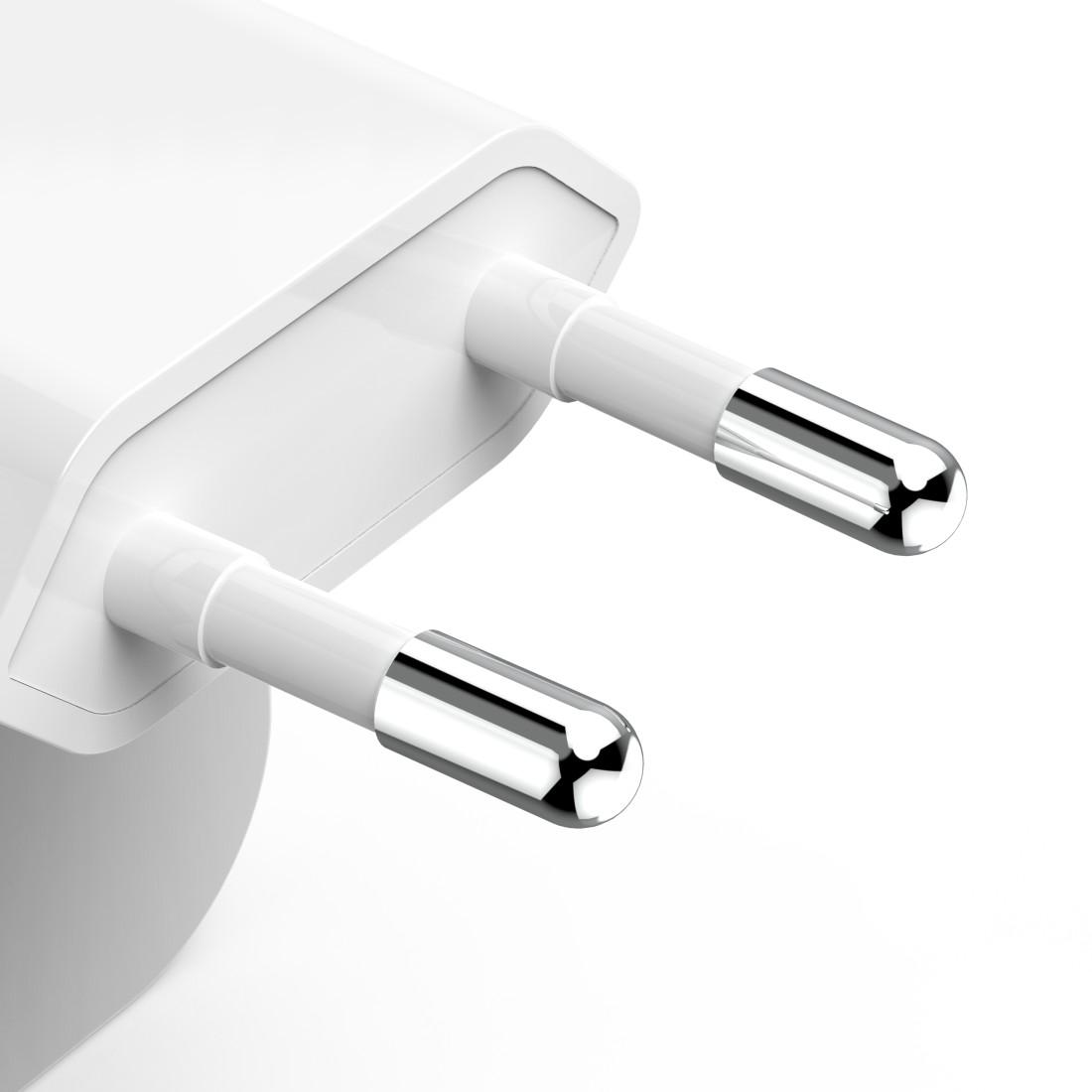 HAMA Schnelles Mini Ladegerät GaN, 2 x USB-C, PD, 40 W, faltbarer Adapter, weiß