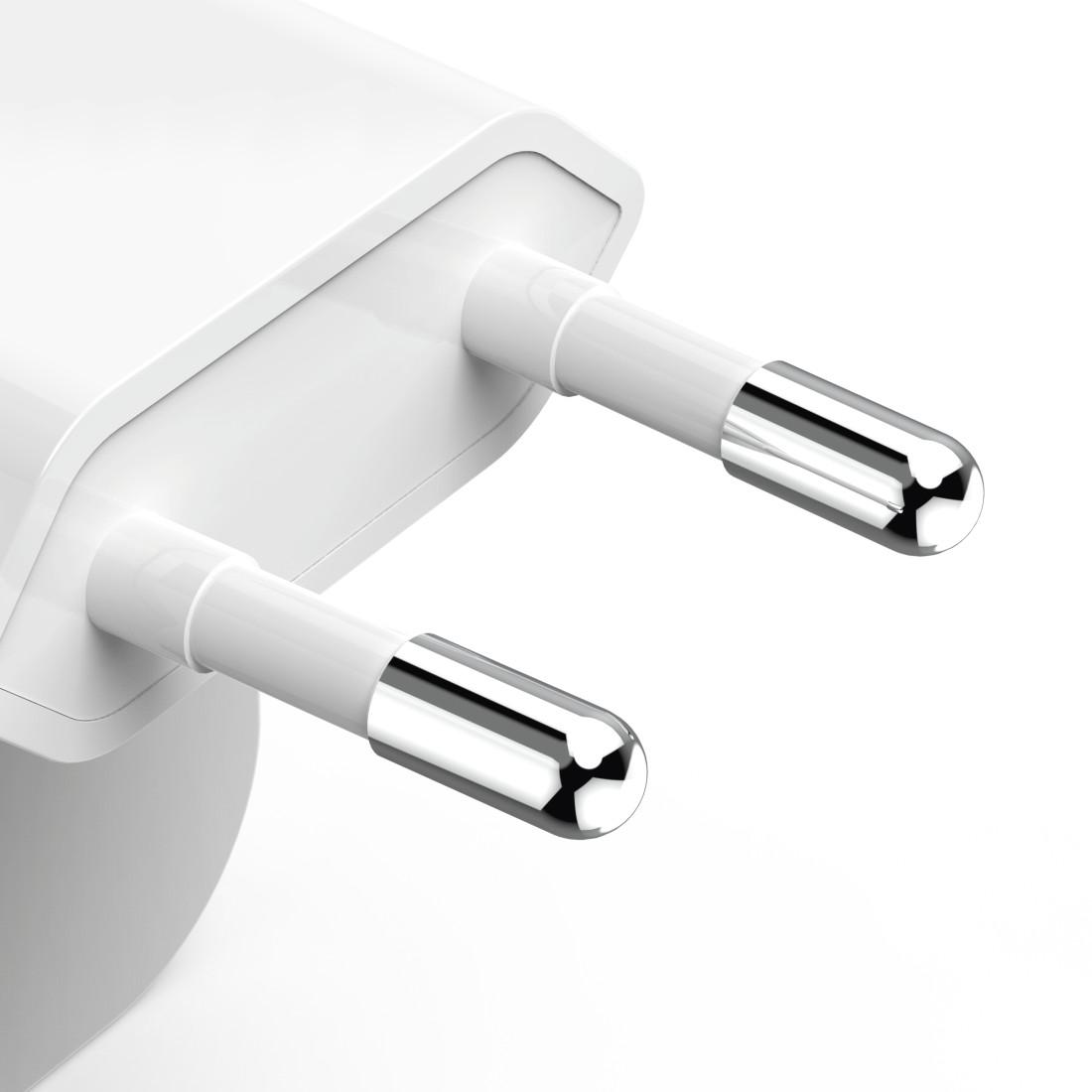 HAMA Schnelles Mini Ladegerät GaN, 2 x USB-C, PD, 40 W, faltbarer Adapter, weiß