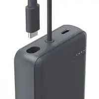 HAMA Външна батерия &bdquo;Travel&ldquo; с кабел, 10000mAh, 2 изхода: 2x USB-C, антрацит