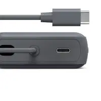 HAMA Външна батерия &bdquo;Travel&ldquo; с кабел, 10000mAh, 2 изхода: 2x USB-C, антрацит