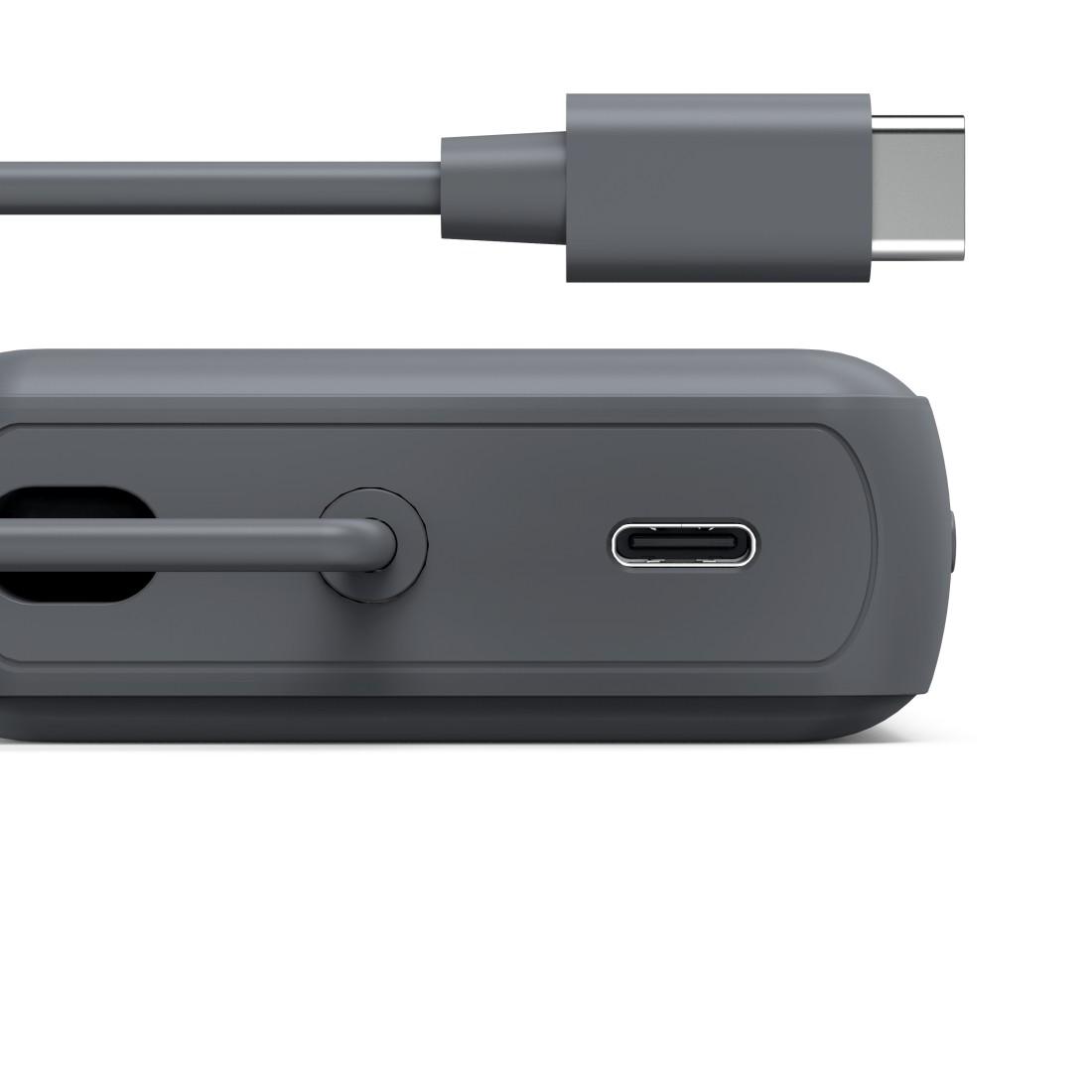 HAMA Външна батерия „Travel“ с кабел, 10000mAh, 2 изхода: 2x USB-C, антрацит