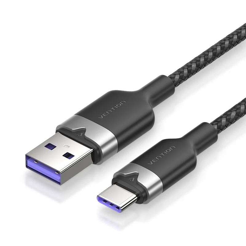 Vention Câble USB 2.0 A Male to C Male 1.0M Black 6A Fast Charge - CTOBF