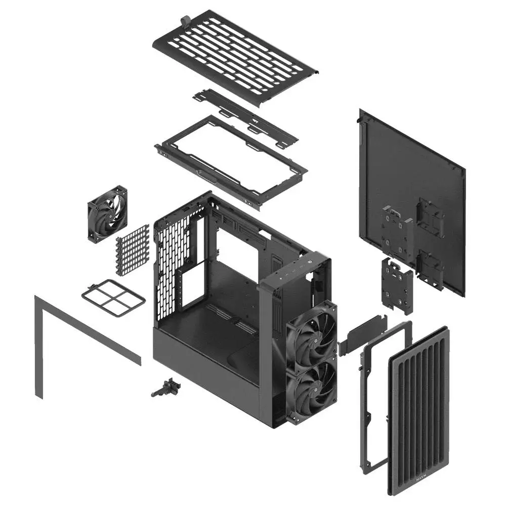 Кутия HAVN BF 360 Flow Black E-ATX Case