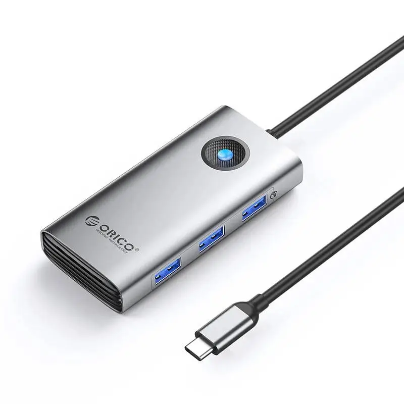Orico докинг станция Docking Station Type-C - PW11-6PR-GY-EP - HDMI x 1, USB-C x 1, USB3.0 x 3, USB-C PD100W x 1, LAN x 1 (1Gbps)