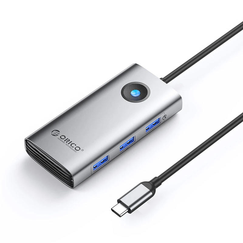 Orico докинг станция Docking Station Type-C - PW11-6PR-GY-EP - HDMI x 1, USB-C x 1, USB3.0 x 3, USB-C PD100W x 1, LAN x 1 (1Gbps)