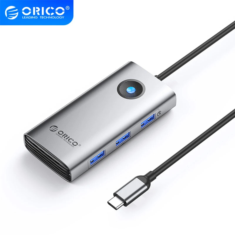 Orico докинг станция Docking Station Type-C - PW11-6P-GY-EP - HDMI x 1, USB-C x 1, USB3.0 x 3, USB-C PD100W x 1