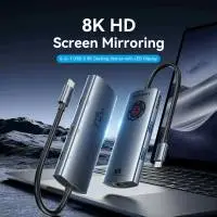 Vention докинг станция Docking Station Type-C - TQZHB - 8K, LED Display - HDMI, USB 3.0 x 2, USB-C 3.2 Gen 1, PD100W,  LAN (1Gbps)