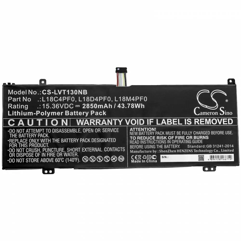 Батерия за лаптоп  LENOVO ThinkBook 13S-20R9005GSB, ThinkBook 14s-0RS002CAU   L18C4PF0  15.36V  2850 mAh CAMERON SINO