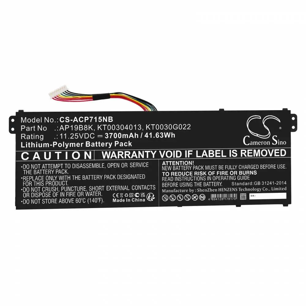 Μπαταρία για φορητό υπολογιστή ACER  Aspire 3 A314-22-A1YY, Aspire 5 A514-53-58BG AP18C4K LiPo 11,25V 3700 mAh CAMERON SINO