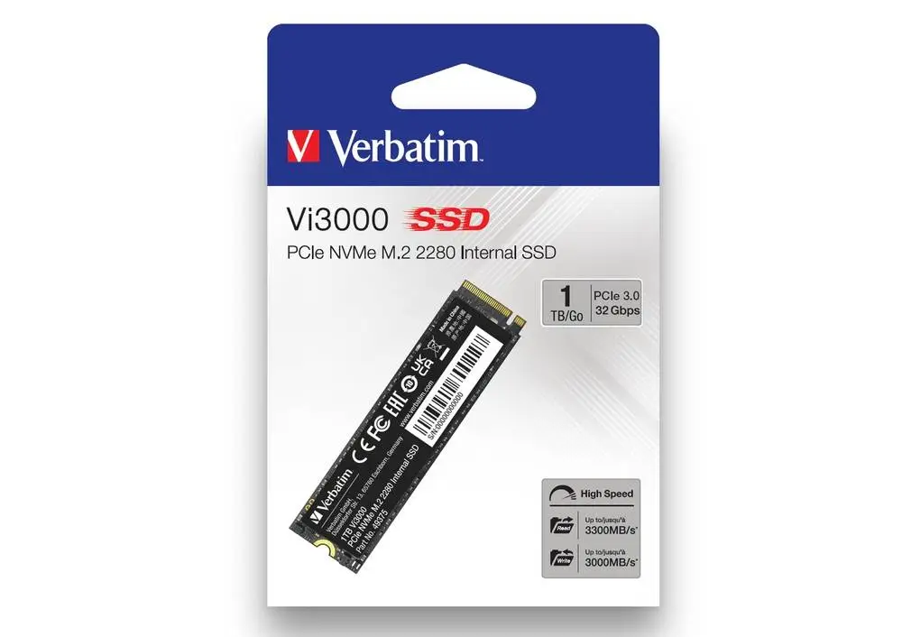 SSD Verbatim Vi3000 1TB M.2 2280 NVMe PCIe Gen 3x4