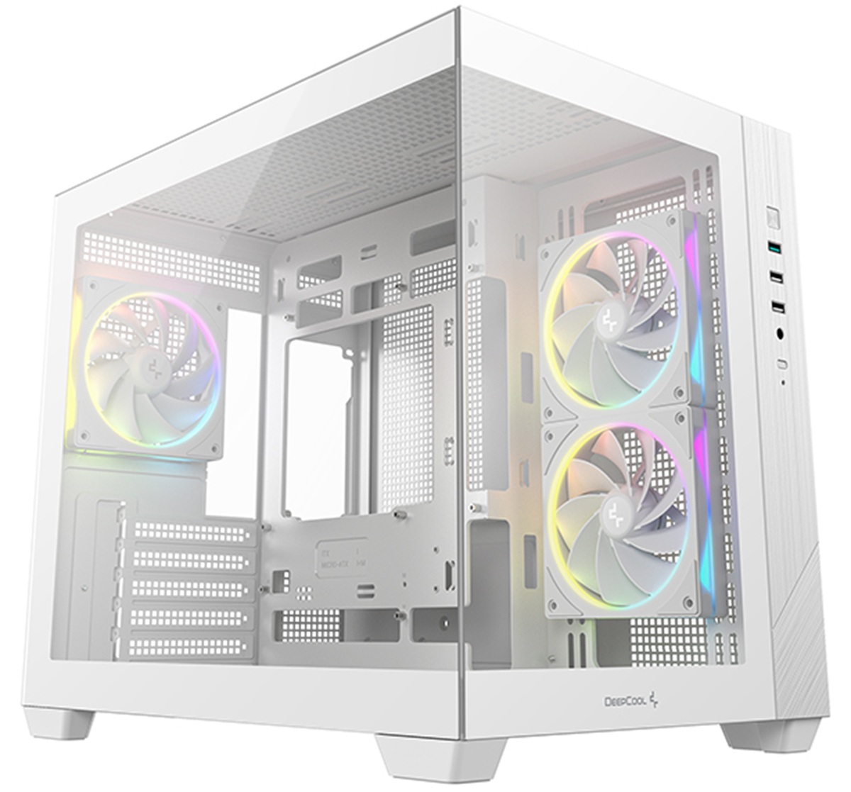 Кутия DeepCool CG330 3F WH ARGB Mini-Tower Case