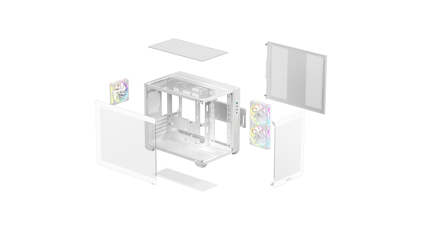 Кутия DeepCool CG330 3F WH ARGB Mini-Tower Case