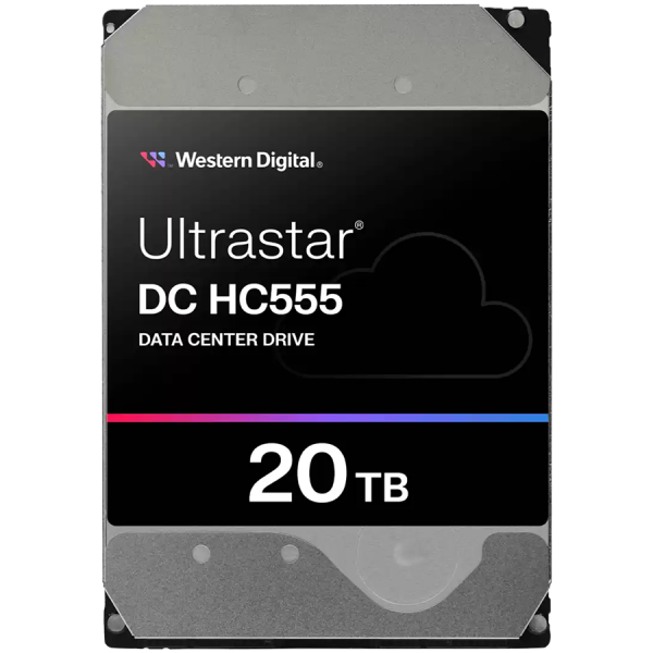 Disco rigido WD ULTRASTAR DC HC555 Server, 20TB, 3.5", 512MB, 7200RPM, SATA 6Gb/s, 512E SE NP3 - WUH722020CLE6L4