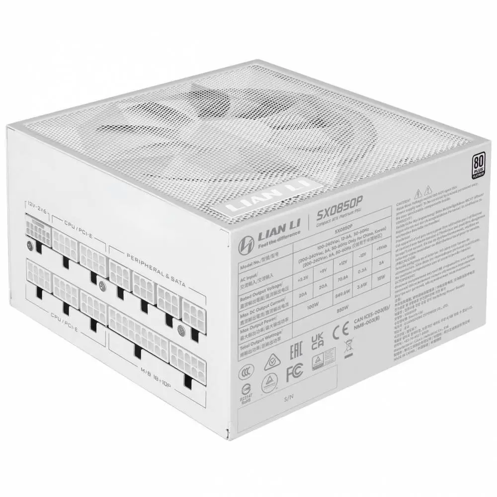 Захранавне Lian Li SX850P White 850W 80 Plus Platinum PCIe 5.1, ATX 3.1
