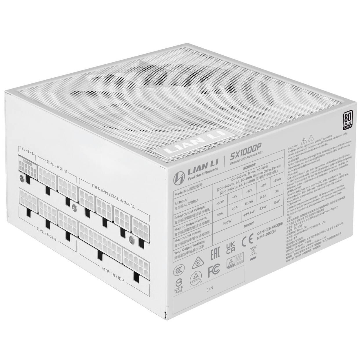 Захранване Lian Li SX1000P White 1000W 80 Plus Platinum PCIe 5.1, ATX 3.1