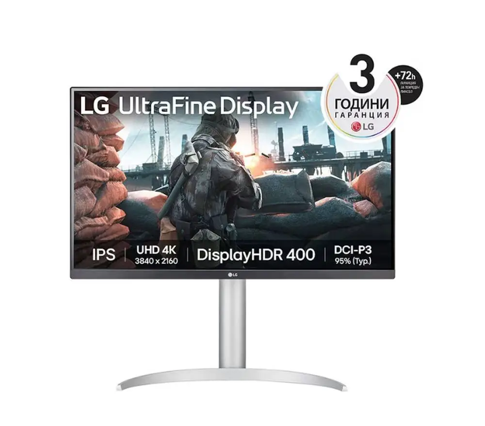 Монитор LG 27UP650K-W, 27" UHD 4K IPS AG, 4K UHD 3840x2160, 60Hz, 5ms, VESA Display HDR 400, HDMI, DisplayPort, Headphone out, Reader Mode