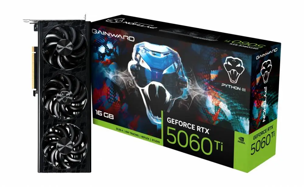 Видео карта Gainward GeForce RTX 5060 Ti Python III 16GB - NE7506T019T1-GB2061T