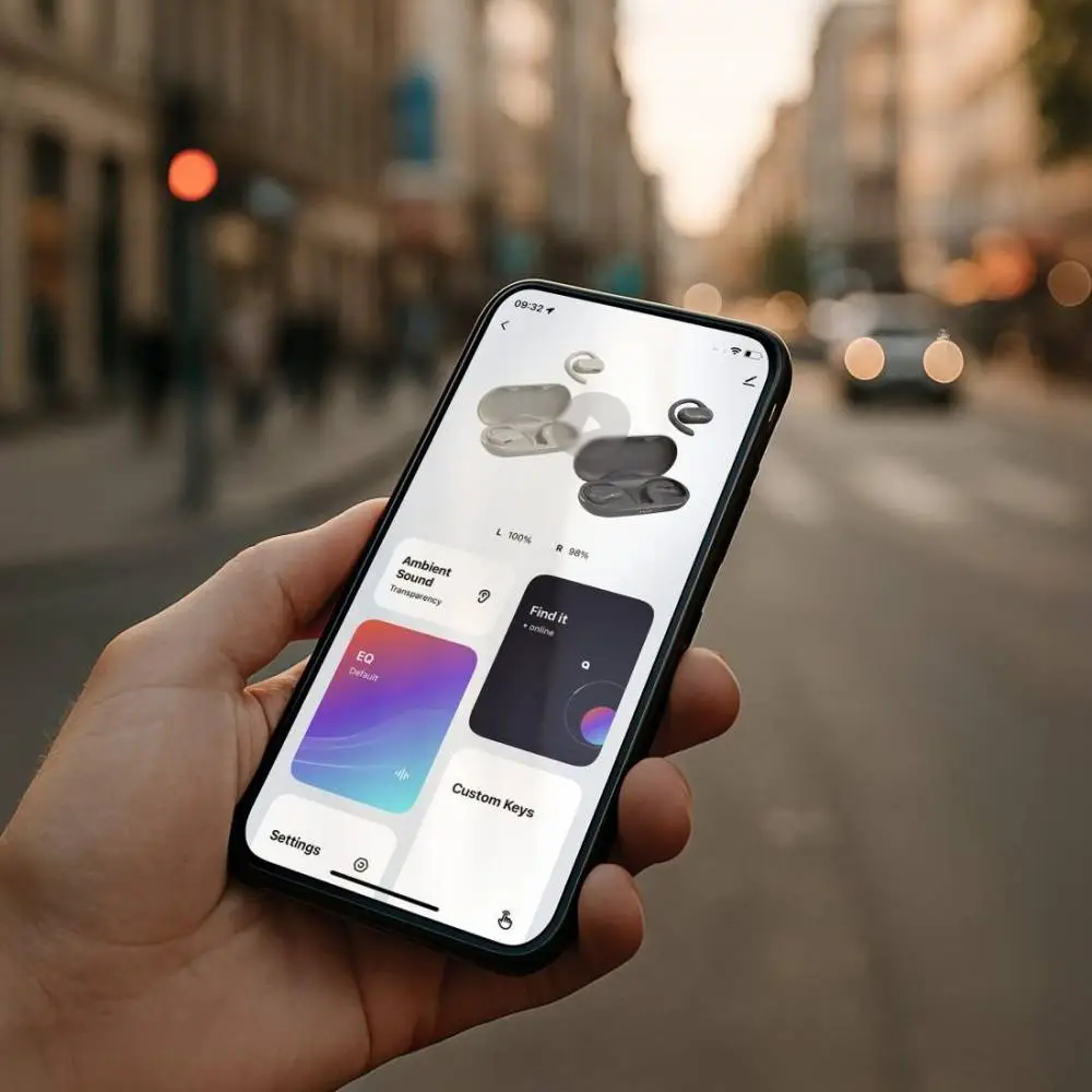 Hama Блутут слушалки „Spirit Open“, OWS отворени уши, True Wireless, приложение, черни