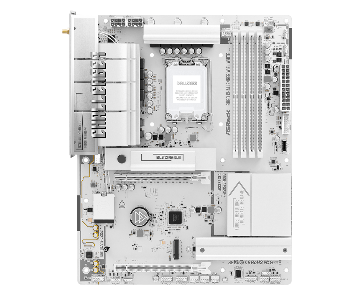 Дънна платка Asrock B860 CHALLENGER White WIFI LGA1851