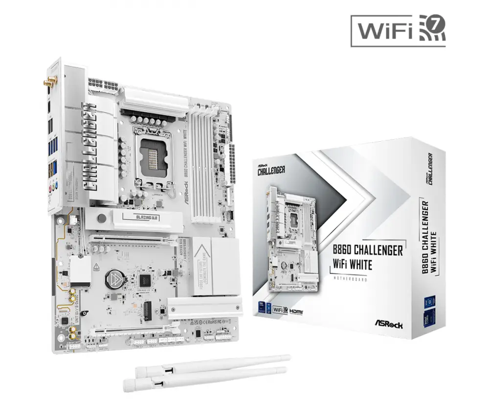 Дънна платка Asrock B860 CHALLENGER White WIFI LGA1851