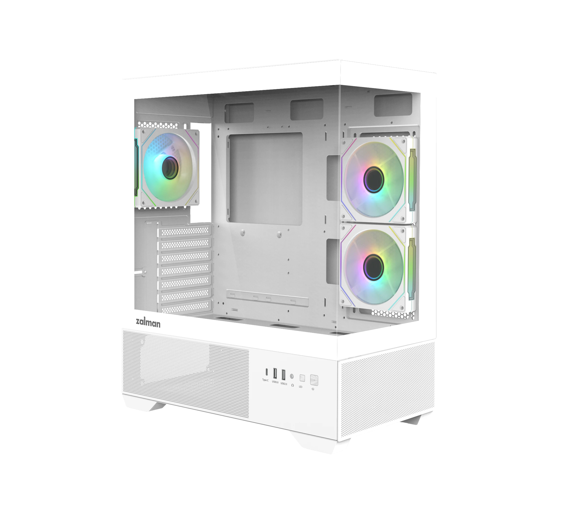 Zalman case ATX - Chronix WHITE V2 - 3 x 120 mm A-RGB, USB-C, Tempered Glass
