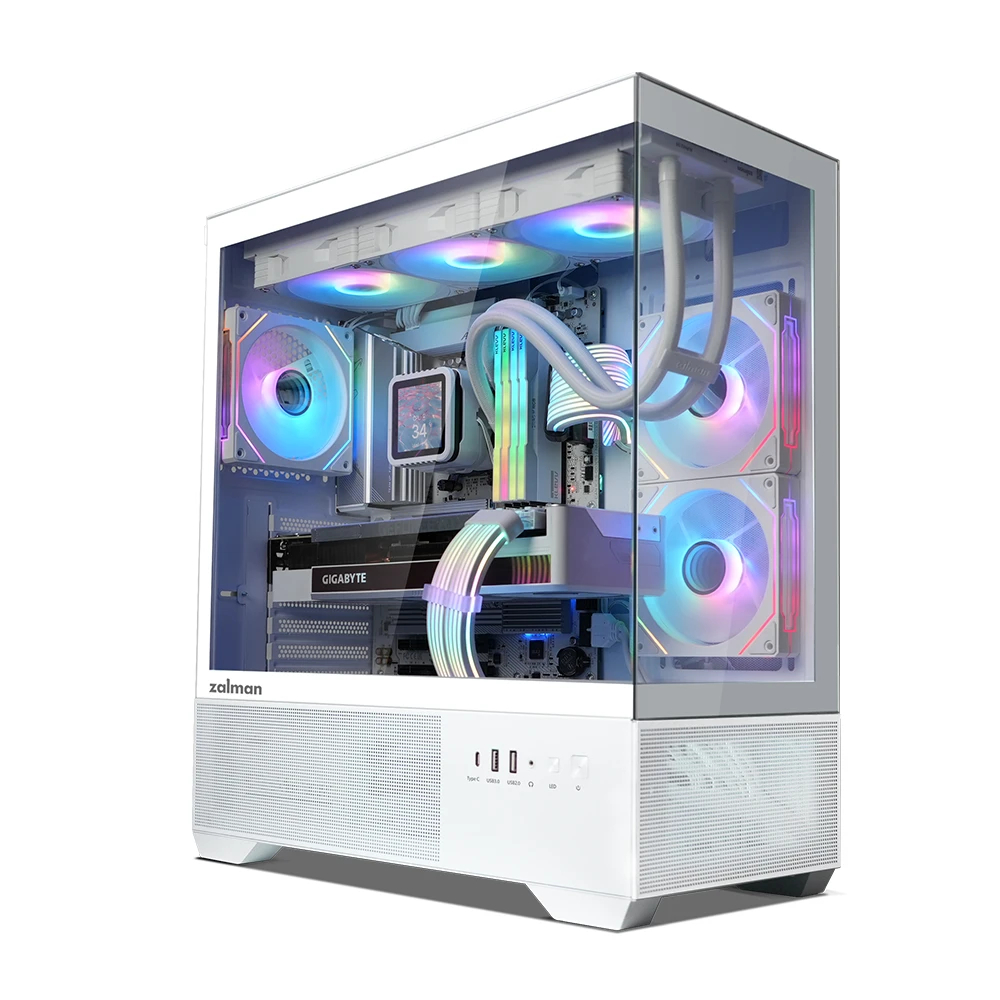 Zalman case ATX - Chronix WHITE V2 - 3 x 120 mm A-RGB, USB-C, Tempered Glass