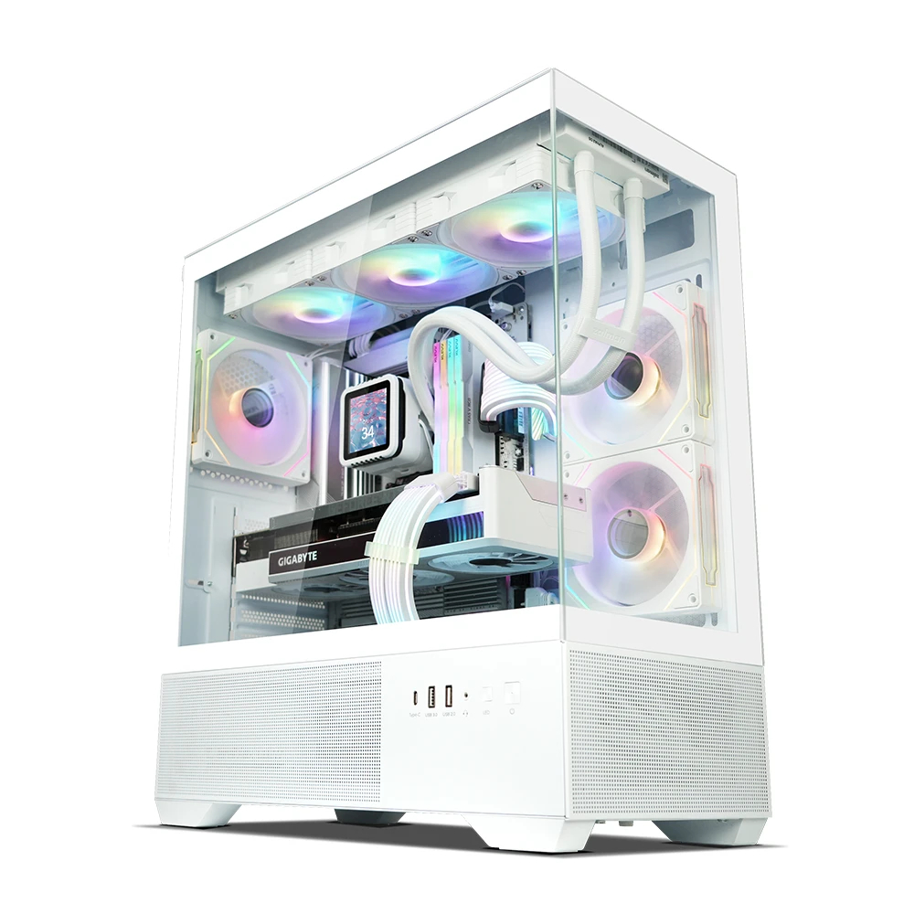 Zalman case ATX - Chronix WHITE V2 - 3 x 120 mm A-RGB, USB-C, Tempered Glass