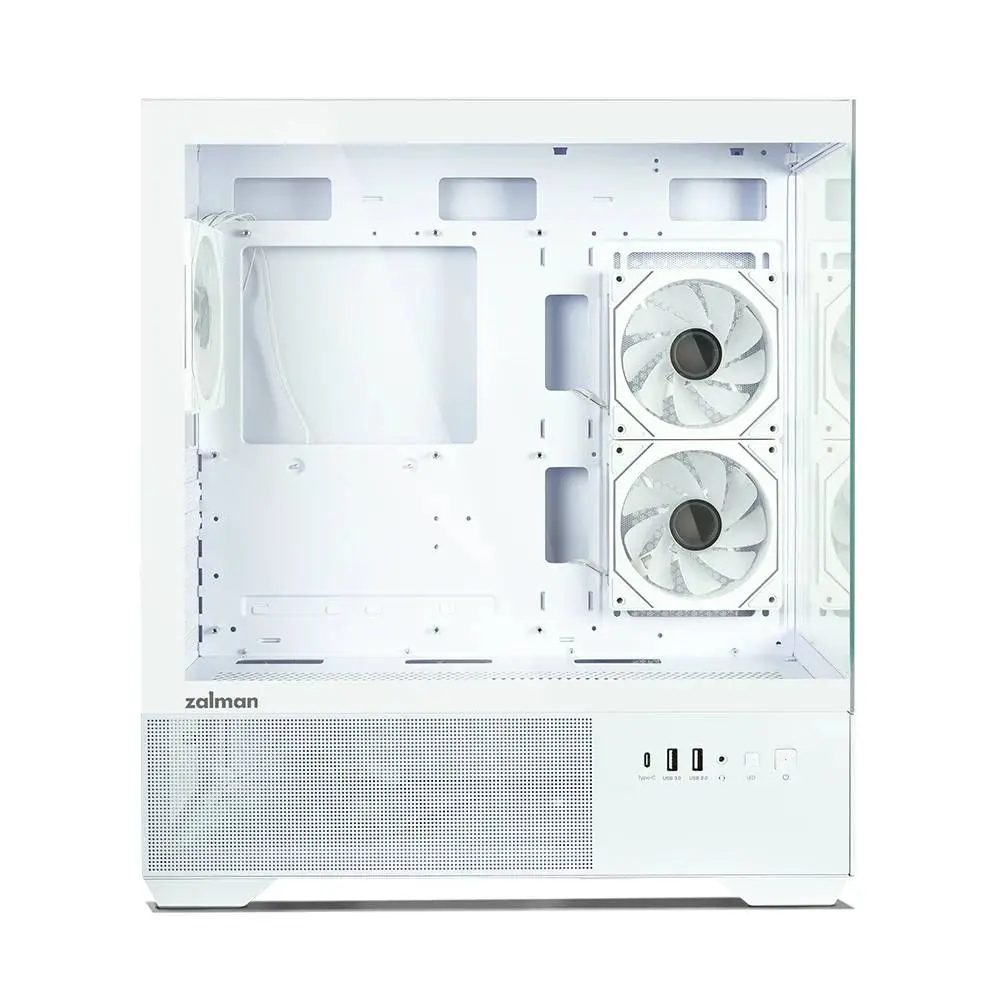 Zalman кутия Case ATX - Chronix WHITE V2 - 3 x 120 mm A-RGB, USB-C, Tempered Glass