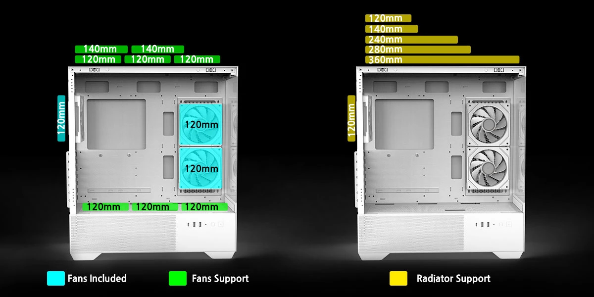 Zalman case ATX - Chronix WHITE V2 - 3 x 120 mm A-RGB, USB-C, Tempered Glass
