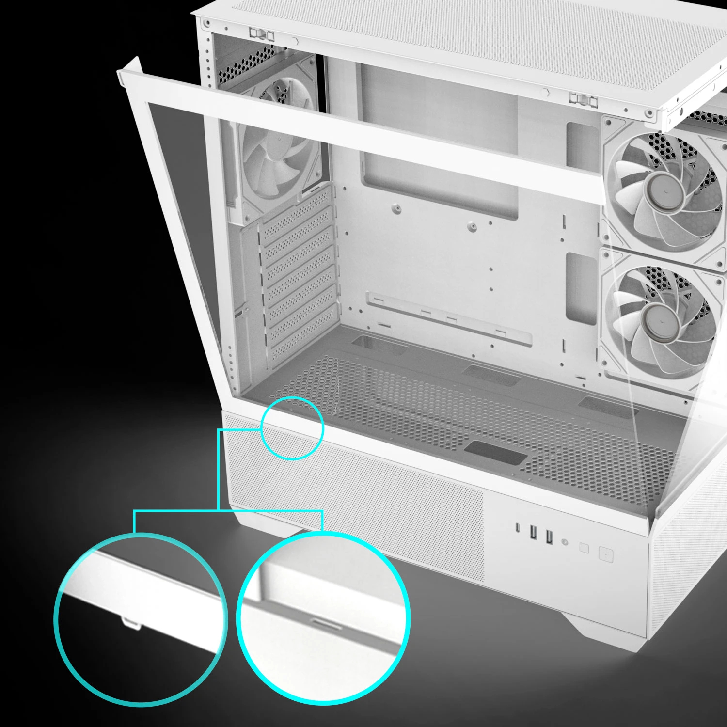Zalman case ATX - Chronix WHITE V2 - 3 x 120 mm A-RGB, USB-C, Tempered Glass
