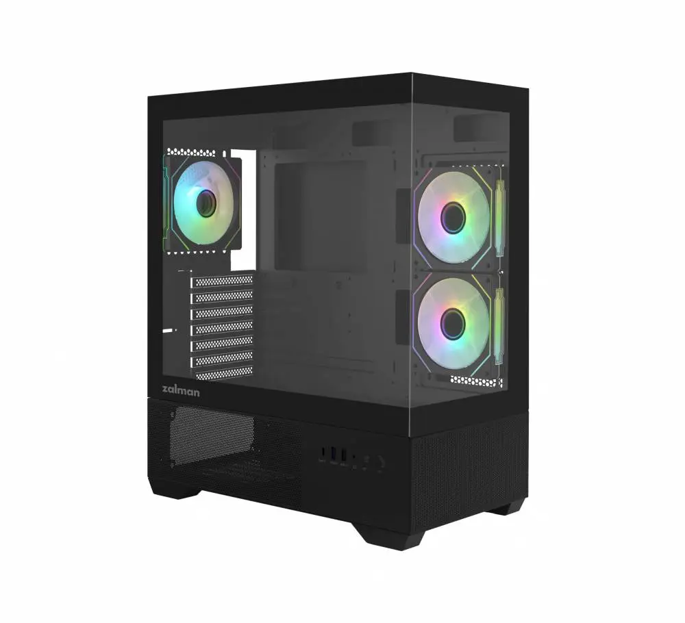 Zalman Gehäuse ATX - Chronix BLACK V2 - 3 x 120 mm A-RGB, USB-C, Tempered Glass