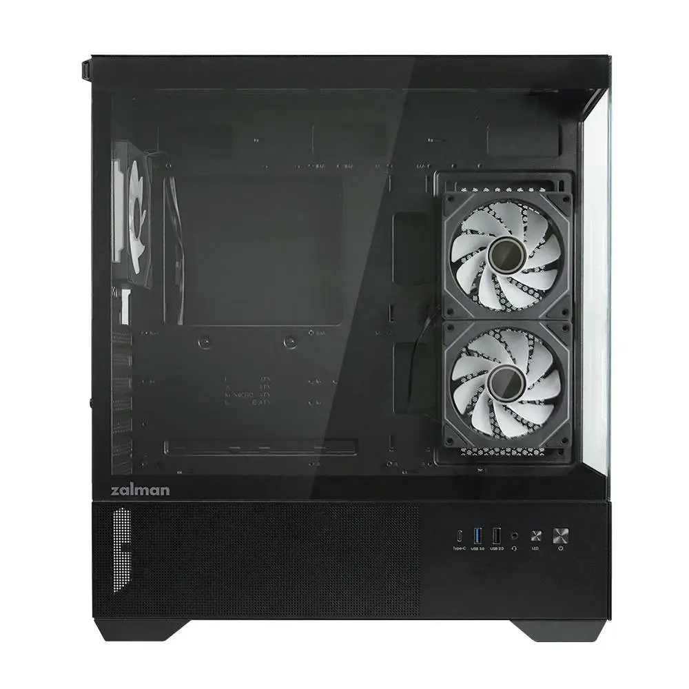 Zalman кутия Case ATX - Chronix BLACK V2 - 3 x 120 mm A-RGB, USB-C, Tempered Glass