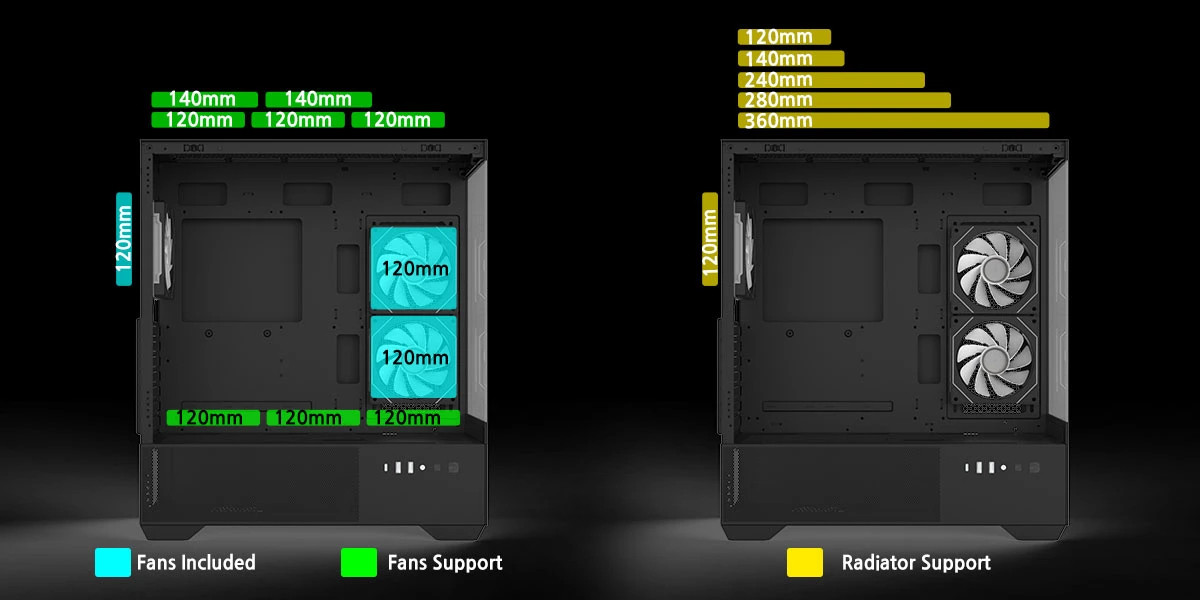 Zalman кутия Case ATX - Chronix BLACK V2 - 3 x 120 mm A-RGB, USB-C, Tempered Glass