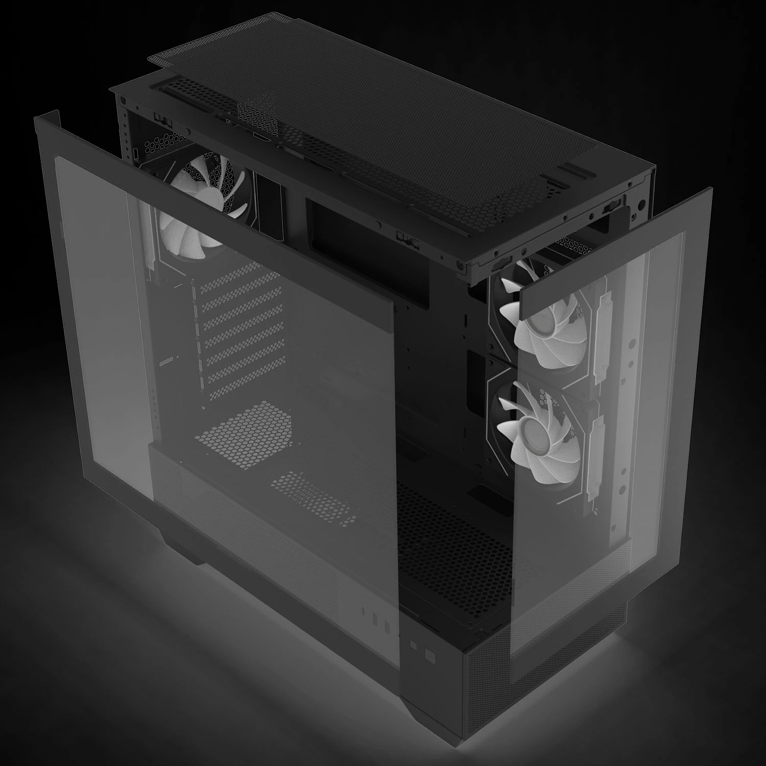 Zalman кутия Case ATX - Chronix BLACK V2 - 3 x 120 mm A-RGB, USB-C, Tempered Glass